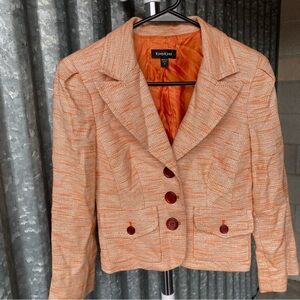 Y2K Bebe Orange Metallic Cropped Blazer Size 4